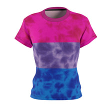 Load image into Gallery viewer, Bisexual Pride Flag Tie Dye Women&#39;s T-Shirt
