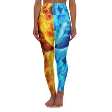 Load image into Gallery viewer, Wolf Fire and Ice High Waisted Yoga Leggings
