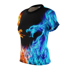 Blue And Red Fiery Dragons Women's T-Shirt