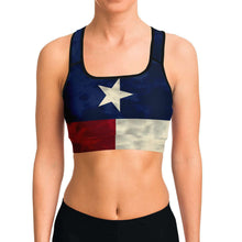Load image into Gallery viewer, Texas Flag Tie Dye Sports Bra
