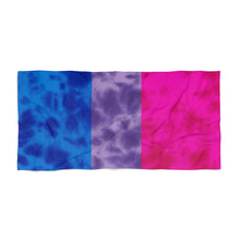 Load image into Gallery viewer, Bisexual Pride Flag Tie Dye Beach Towel
