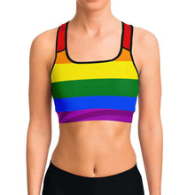 Load image into Gallery viewer, Rainbow Flag Sports Bra
