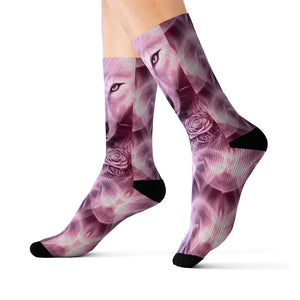 Wolf And Flower Sublimation Socks