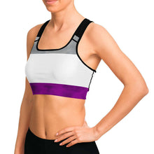 Load image into Gallery viewer, Asexual Pride Flag Tie Dye Sports Bra
