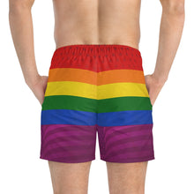Load image into Gallery viewer, Rainbow Pride Flag Swim Trunks
