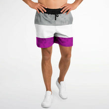 Load image into Gallery viewer, Asexual Pride Flag Tie Dye Athletic Shorts
