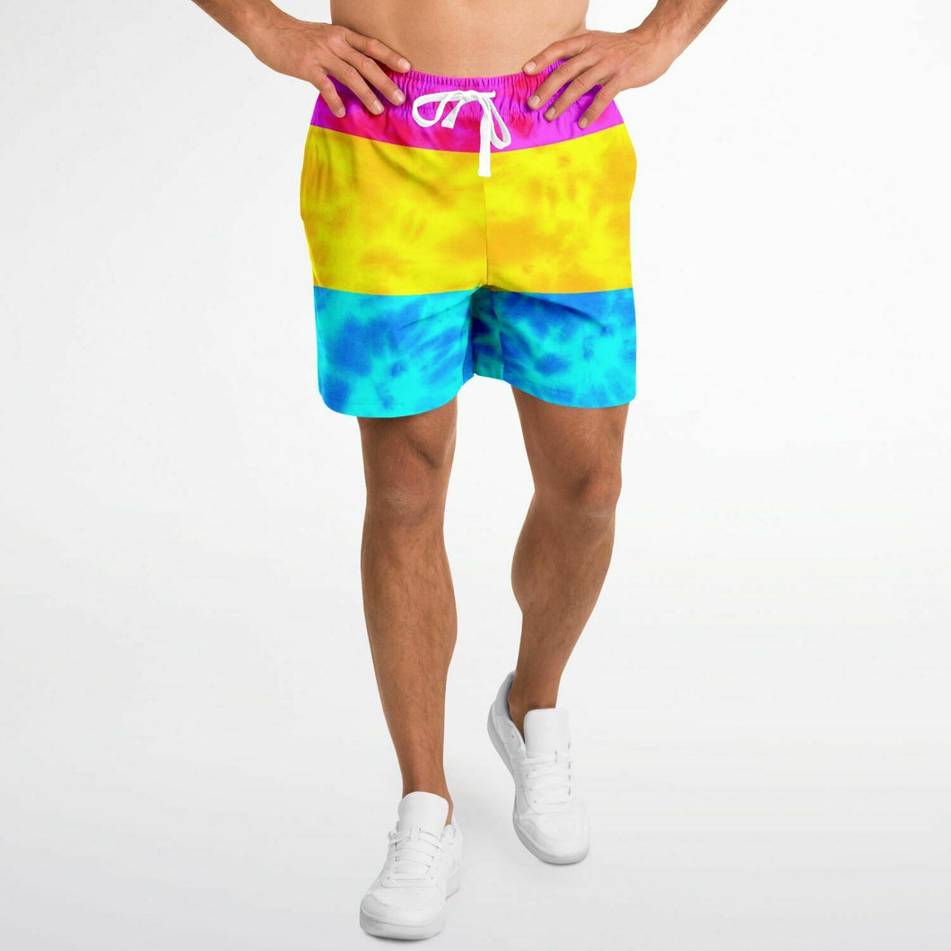 Pansexual Pride Flag Tie dye Athletic Shorts