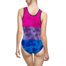 Load image into Gallery viewer, Bisexual Pride Flag Tie Dye Women&#39;s Classic One-Piece Swimsuit
