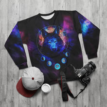 Load image into Gallery viewer, Wolf Moon Galaxy AOP Unisex Sweatshirt
