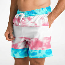 Load image into Gallery viewer, Transgender Pride Flag Tie Dye Athletic Shorts

