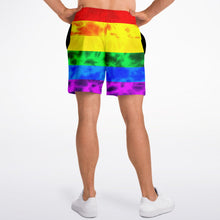Load image into Gallery viewer, Rainbow Flag Tie Dye Athletic Shorts
