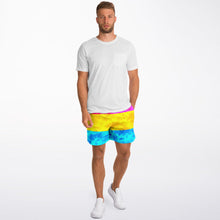 Load image into Gallery viewer, Pansexual Pride Flag Tie dye Athletic Shorts
