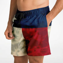 Load image into Gallery viewer, Texas Flag Tie Dye Athletic Shorts
