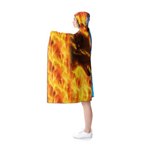 Wolf Fire and Ice Hooded Blanket