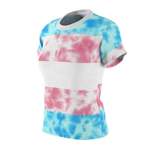Transgender Pride Flag Tie Dye Women's T-Shirt
