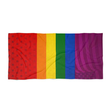 Load image into Gallery viewer, Rainbow Flag Beach Towel
