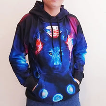 Load image into Gallery viewer, Wolf Moon Galaxy Unisex Hoodie
