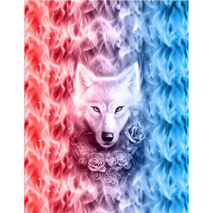 Wolf And Flower Microfiber Duvet Cover