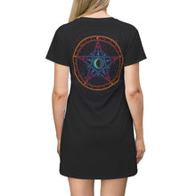 Load image into Gallery viewer, Meditating Human In Lotus Pose All Over Print T-Shirt Dress
