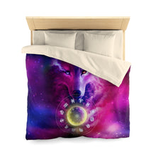 Load image into Gallery viewer, Wolf Galaxy and Zodiac Microfiber Duvet Cover
