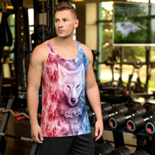 Load image into Gallery viewer, Wolf And Flower Unisex Tank Top
