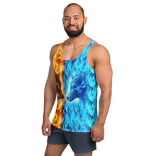 Load image into Gallery viewer, Wolf Fire and Ice Unisex Tank Top
