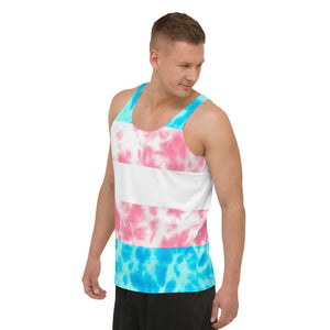Transgender Pride Flag Tie Dye Tank Top