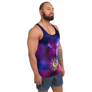 Wolf galaxy and zodiac Unisex Tank Top