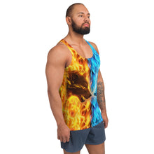 Load image into Gallery viewer, Wolf Fire and Ice Unisex Tank Top
