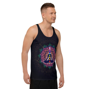 Meditating Human In Lotus Pose Unisex Tank Top