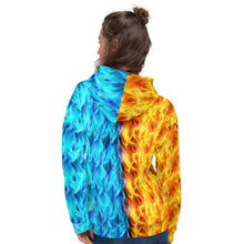 Load image into Gallery viewer, Wolf Fire and Ice Unisex Hoodie
