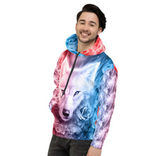 Load image into Gallery viewer, Wolf And Flower Unisex Hoodie
