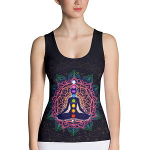 Meditating Human In Lotus Pose Women Tank Top