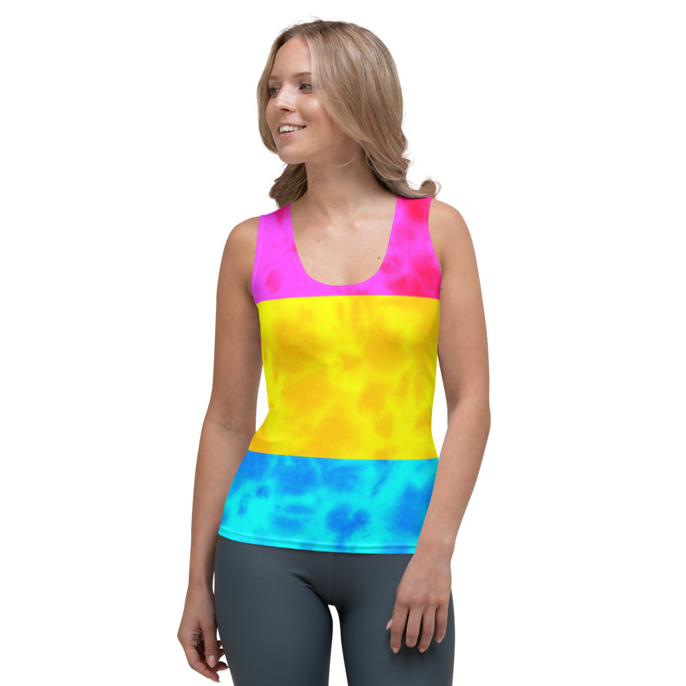 Pansexual Pride Flag Tie dye Women Tank Top