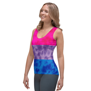 Bisexual Pride Flag Tie Dye Women Tank Top