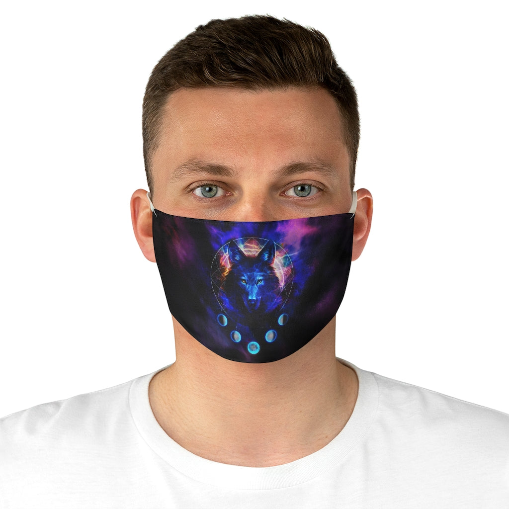 Wolf Moon Galaxy Fabric Face Mask