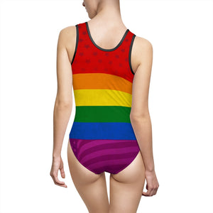 LGBT Rainbow Pride Flag Women's Classic One-Piece Swimsuit
