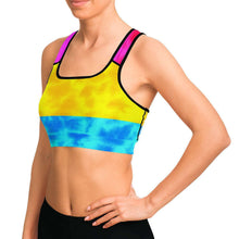 Load image into Gallery viewer, Pansexual Pride Flag Tie dye Sports Bra
