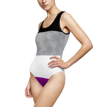 Load image into Gallery viewer, Asexual Pride Flag Tie Dye Women&#39;s Classic One-Piece Swimsuit
