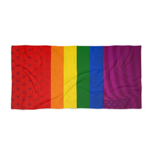 Load image into Gallery viewer, Rainbow Flag Beach Towel
