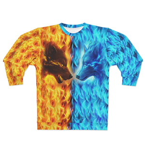 Wolf Fire and Ice AOP Unisex Sweatshirt