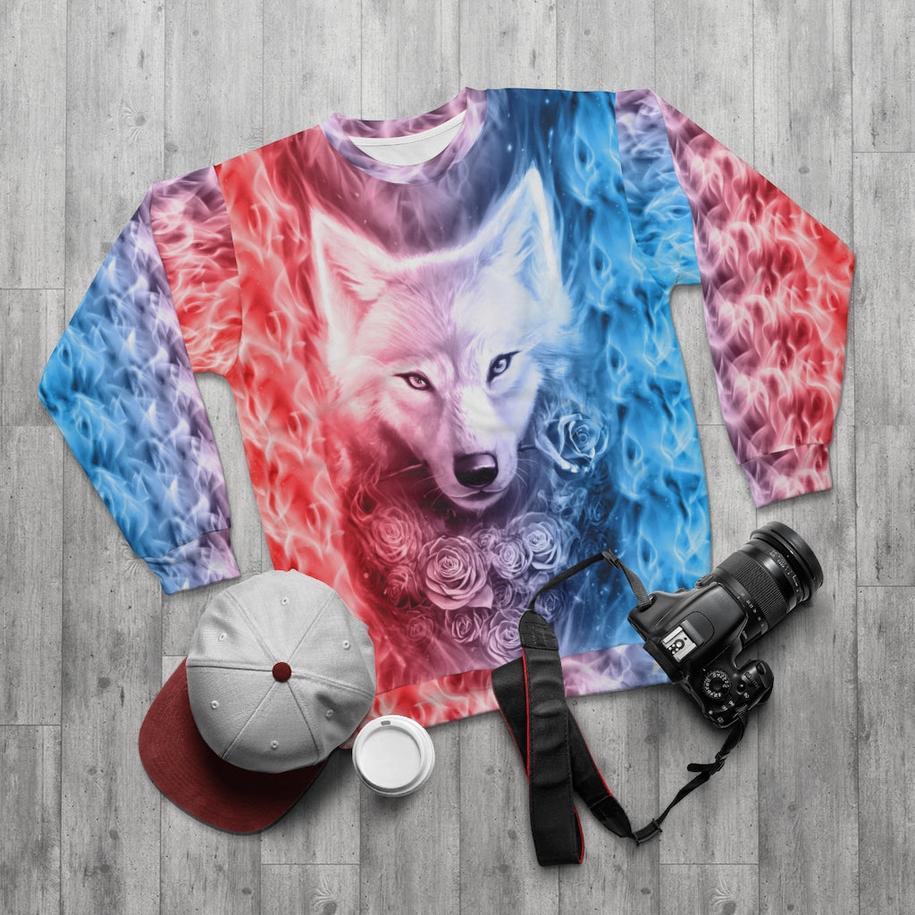 Wolf And Flower AOP Unisex Sweatshirt