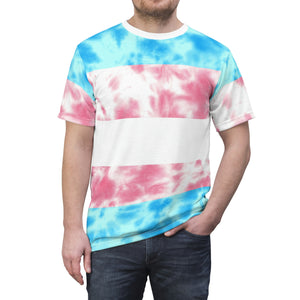 Transgender Pride Flag Tie Dye T-Shirt