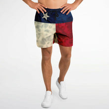 Load image into Gallery viewer, Texas Flag Tie Dye Athletic Shorts
