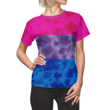 Load image into Gallery viewer, Bisexual Pride Flag Tie Dye Women&#39;s T-Shirt
