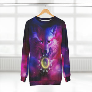 Wolf galaxy and zodiac AOP Unisex Sweatshirt