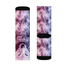 Load image into Gallery viewer, Wolf And Flower Sublimation Socks
