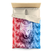 Load image into Gallery viewer, Wolf And Flower Microfiber Duvet Cover
