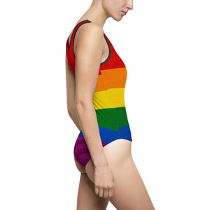 LGBT Rainbow Pride Flag Women's Classic One-Piece Swimsuit