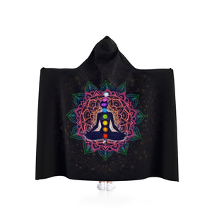 Meditating Human In Lotus Pose Hooded Blanket